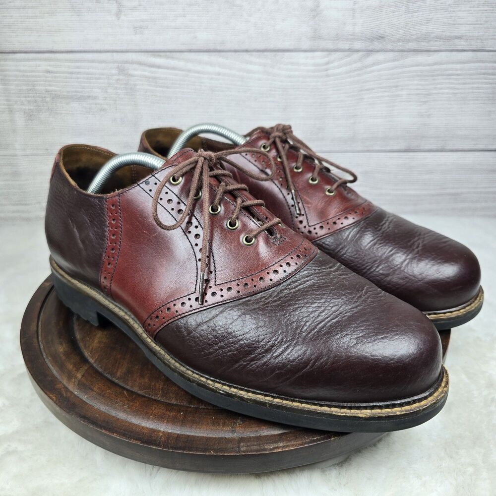 Neil M Vintage Mens 11 EEE Waterproof Red Pebbled Cowhide Leather Oxford US Made